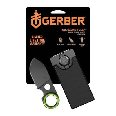 Gerber Gear GDC Money Clip with Small Pocket Knife, Stainless Steel Fixed Blade Knife and Case, Gifts for Men, EDC Gear for Camping and Hiking - $26.59 + FREE Shipping