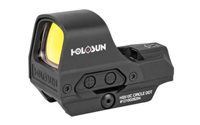 HOLOSUN Open Reflex 2MOA Dot or 2MOA Dot with 65MOA Circle Solar with Internal Battery QR Mount AR Riser Reflex Sight (HS510C) - $216.45 