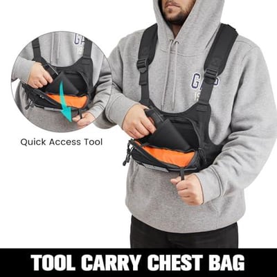 G4Free Tactical Chest Bag for Men, Quick Access Chest Rig Vest, EDC Chest Pack for Running, Hiking, Cycling (Black, FDE) - $18.70 + FREE Shipping