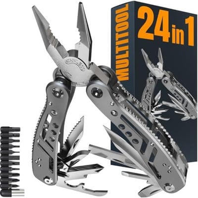 24-in-1 Multitool with Knife, Pliers & 11 Bits Sharp Stainless Steel EDC - $12.49 + FREE Shipping