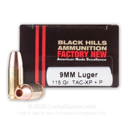 Black Hills 9mm +P 115 Grain TAC-XP 20 Rounds - $27