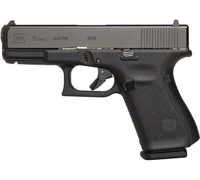 Glock 19 Gen 5 Semi Auto Handgun, 9mm, 4.01" Barrel, 15rd, Striker Fired - $599.00 
