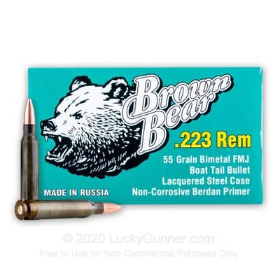 Brown Bear 223 Rem 55 Grain FMJ 800 Rounds - $440.00