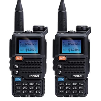 Radtel RT-600 Air Band Walkie Talkie Portable Am Fm Two Way Radio Commutator VHF Station K5 Receiver Ham Wireless Set Long Range (2 Pack) - $29.99 + FREE Shipping