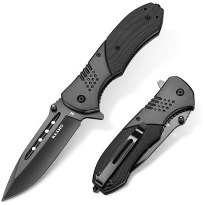 25% off Folding Pocket Knife with D2 Steel Blade and G10 Handle Small Camping Knife with Clip for Men Women EDC Outdoor Survival Fishing, Black w/code AL7HV7CY - $13.99 + FREE Shipping