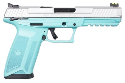 Ruger 57 5.7x28mm Pistol with Turquoise Frame and Silver Slide - $599