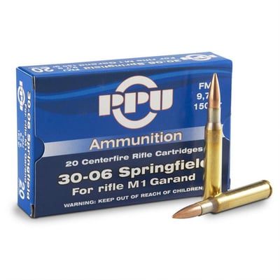 Prvi Partizan M1 Garand Ammunition, .30-06 Springfield, FMJ, 150 Grain, 20 Rounds - $15.19 (Buyer’s Club price shown - all club orders over $49 ship FREE)