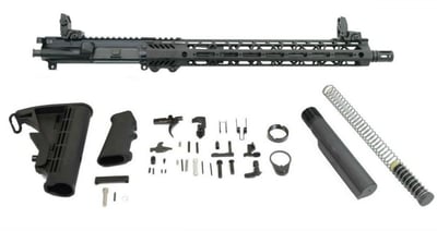 PSA 16" 300AAC Blackout Pistol-Length 1/8 Nitride 15" Lightweight M-Lok Freedom Rifle Kit w/MBUS Sight Set - $479.99