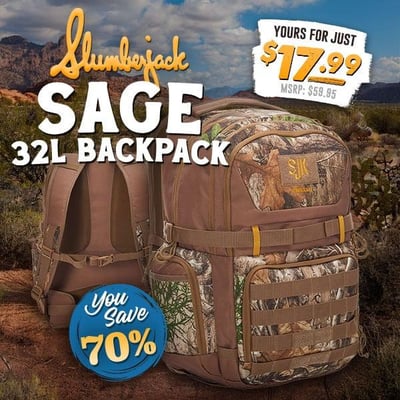 70% Off Slumberjack Sage 32L – Be Hunt-Ready for Just $17.99! (Free S/H over $25)