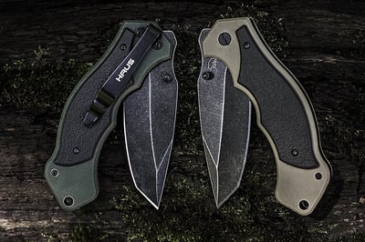 HAUS Chilkat, Everyday Carry, Dark Stone Washed Blade, G10 Scale Handle, 5" Folded (Green or Tan) - $11.88 + Free S/H over $25 (Free S/H over $25)