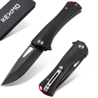 KEXMO Pocket Knife for Men - 3.62" Sharp D2 Blade G10 Handle Folding Pocket Knife with Clip - EDC Knife w/code 50L9TXND - $12.49 (Free S/H over $25)