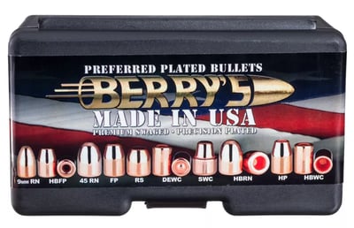 Berry's Preferred Plated Pistol Bullets - .45 - 185 Grain - FP - .452 - 250 Quantity - $44.99 (Free S/H over $50)