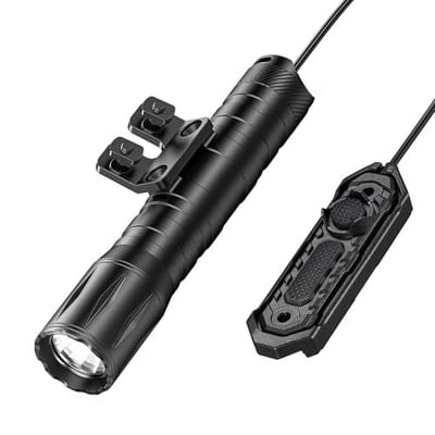 45% off EZshoot 1800 Lumens Tactical Rifle Flashlight with Pressure Switch, Tactical Flashlight for Rifle Compatible with M-Rail, Rifle Flashlight with Strobe Mode for Home Defense, Hunting w/code KTWFGM3K - $25.99 + FREE Shipping