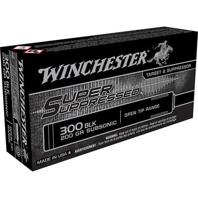 Winchester Ammo Sup300blk Super Suppressed 300blackout 200gr Open Tip Range 20rds - $11.99 ($14.99 flat rate shipping)