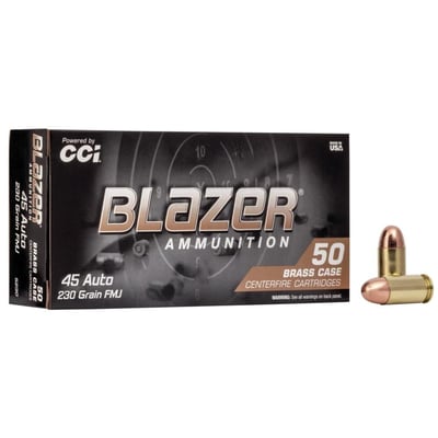CCI Blazer Brass Handgun Ammunition .45 ACP 230 gr FMJ 830 fps 50/ct - $18.99 after code: DG5