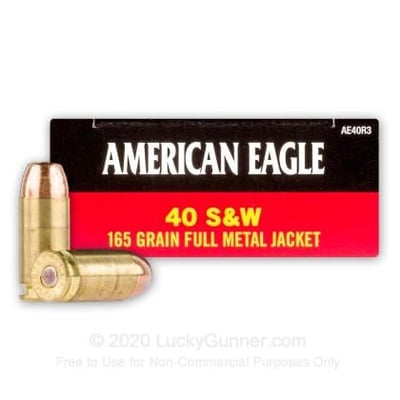 Federal American Eagle 40 S&W 165 Grain FMJ 1000 Rounds - $365 