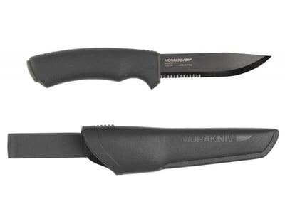 Morakniv Bushcraft Black Serrated Knife 0.125/4.3-Inch Sandvik Stainless Steel Blade w/ Sheath - $28.06 + FS over $35 (Free S/H over $25)
