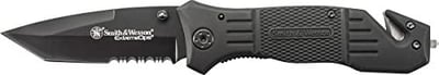 Smith & Wesson SWFR2S 8in High Carbon S.S. Folding Knife with 3.3in Tanto Point Serrated Blade and Aluminum Handle for Outdoor, Tactical, Survival and EDC - $19.99 + FREE Shipping