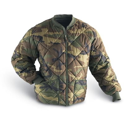 Military Style Insulated Diamond Quilted Flight Jacket (Navy, Woodland Camo) - $17.99 (Buyer’s Club price shown - all club orders over $49 ship FREE)