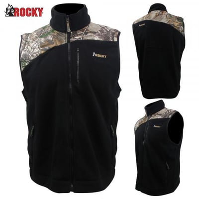 Rocky Full-Zip Fleece Vest Black/Realtree Xtra (M, L, XL) - $13.99 (Free S/H over $25)