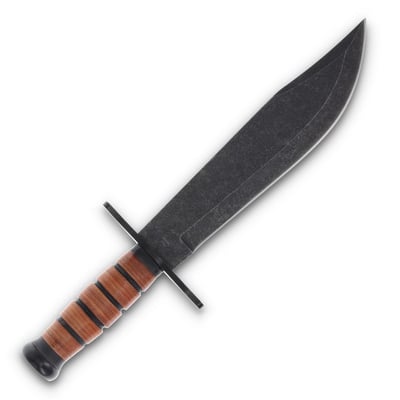 Rough Ryder RR2586 Combat Bowie Distressed Black/Stacked Leather 9.5" Blade - $13.05 (Free S/H over $95, excl. Ammo, Flamm.)