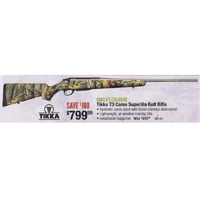 Tikka T3X SuperLite Bolt-Action Rifle with TrueTimber Strata Camo - JRTSLS382 - $899.99 (Free Shipping over $50)