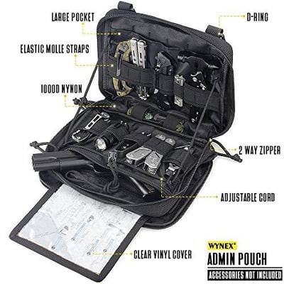 WYNEX Tactical Molle Admin Pouch Utility Pouches Medical EMT Organizer with Map Pocket - $24.99 (Free S/H over $25)