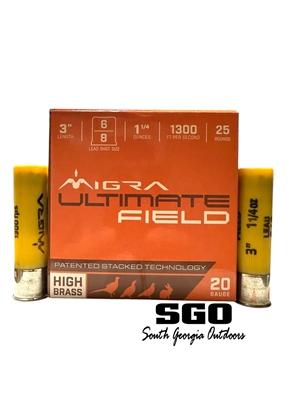 Migra Ultimate Field 20 Gauge 3'' Shell 1300 FPS 1-1/4 OZ STACKED #6/8 SHOT 250 ROUNDS - $169.99