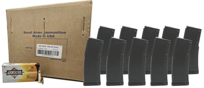 Armscor .223 rem, 55gr FMJ, Brass Rifle Ammunition 1000rd Case w/ 10x 30rd Magazines - $449.99 