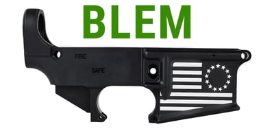 Blem AR15 Anodized 80% Lower Receiver - Fire / Safe Engraving + Betsy Ross Flag 2.0 - Optional Engravings - $49.95