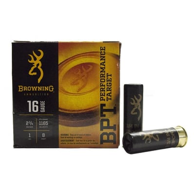 Browning 16GA 2-3/4" 1 oz. #8 BPT Target Shotshell Ammunition, 25 Round Box - B193611628 - $18.99