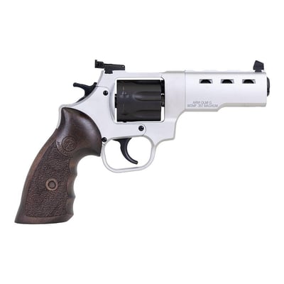 Taylors & Company Double Action 4" 357Mag 7rd Revolver Silver / Wood Grip w/ Target Sight - $329.99
