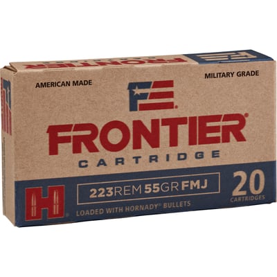 Hornady Frontier .223 Rem 55 gr FMJ 3240 fps 500/ct Case (25-20/ct Boxes) - $239.99
