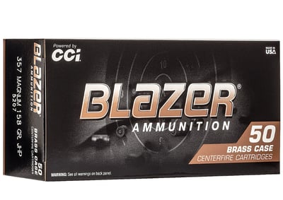 CCI 5207 Blazer Brass 357 Mag 158 GR JHP Ammo Brass 50 Rounds - $27.19