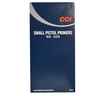 CCI Small Pistol Primers #500, 5000 Count - $249.99 + Free Shipping (Free Shipping on $100+ Orders)