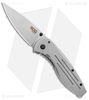 SOG Aegis Frame Lock Knife Stainless Steel (3.4" Stonewash) - $10.99 (Free S/H over $99)