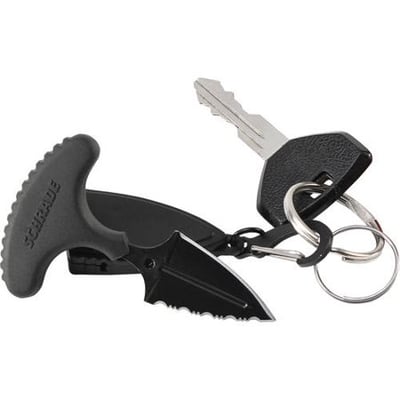 Schrade Fixed 1.5 in Blk Serrated Blade Rubber Handle - $11.59