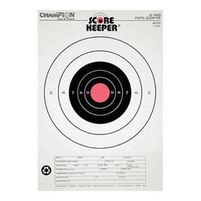 Champion Score Keeper Fluorescent Orange Bull 25-yard Slow Fire Pistol Target (Pack of 100) - $11.31 (Free S/H over $25)