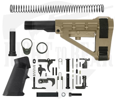 BN - SBA4 Pistol Lower Build Kit - Adjustable Pistol Brace - FDE - $119.94 