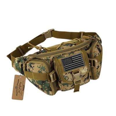 ArcEnCiel Tactical Fanny Pack for Men Women Waist Bag Hip Belt Outdoor Hiking Fishing Bumbag with Patch - $17.99 + FREE Shipping