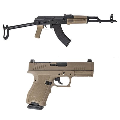 PSA AK-47 GF3 Classic Forged Under Folding Polymer Rifle & PSA Dagger Compact 9mm Pistol, FDE - $899.99 