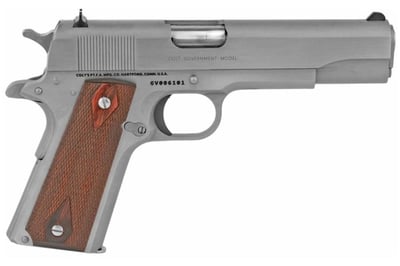 Colt 1911 Government .38 Super Pistol with 5 Inch Stainless Steel Barrel and Rosewood Grips (Blemished) - $1099 (Free S/H on Firearms)