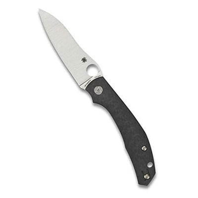 Spyderco Kapara Specialty Folding Pocket Knife 3.58" CPM S30V Premium Stainless Steel Blade Black Carbon Fiber Handle - Plainedge - $203 (Free S/H over $25)