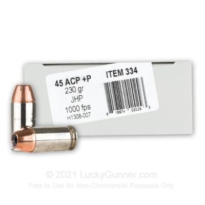 Underwood 45 ACP +P 230 Grain JHP 20 Rounds - $28