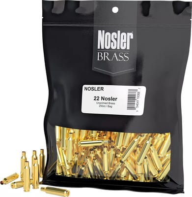 Nosler Bulk Unprepped Unprimed Brass .222 Remington Magnum 250ct - $154.99 (Free Shipping over $50)