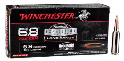 Winchester Expedition Big Game Long Range Centerfire Rifle Ammo - 6.8 Western 20 Rounds - $64.99 (Free S/H over $50)