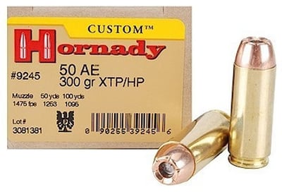 Hornady Handgun Ammo 50 Action Express, Hollow Point (HP), 300 GR XTP, 20 Rd/bx - Able Ammo - $40.99