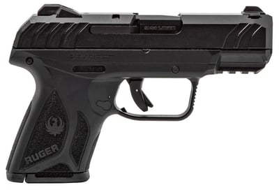 Ruger 3818 Security9 9mm Luger DAO 3.42" 10+1 Black Grip & Frame, Blued Steel Slide - $295