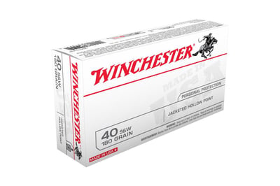 Winchester USA 40 S&W 180 Grain Jacketed Hollow Point 50 Rd - $22.95 