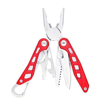 Amazon Basics 8-in-1 Stainless Steel Multitool Safety Lock with Nylon Sheath, Red - $9.81 + FREE Shipping